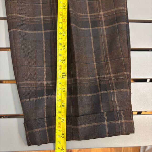 Lauren Ralph Lauren 2 Piece Shirt & Pants Womens M/8 Brown Plaid Wool Button Up - Picture 13 of 16